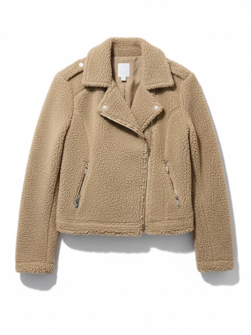 LC Lauren Conrad Faux Sherpa Teddy Moto Jacket Small